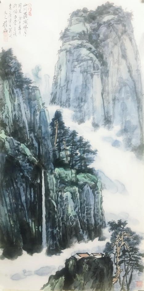 薛磊《山川异域 风月同天》中国画