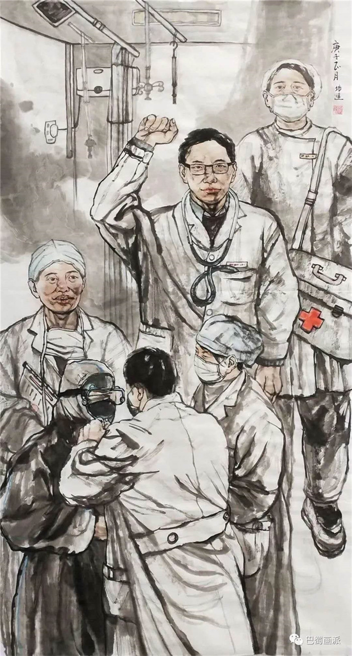 陈培进 《抗疫战士》 中国画